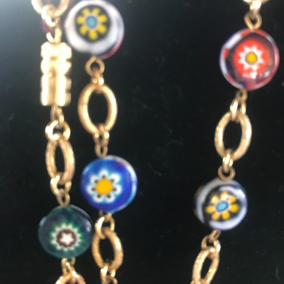 29 INCH MILLIFORI ITALIAN GLASS NECKLACE - Picture 2 of 4